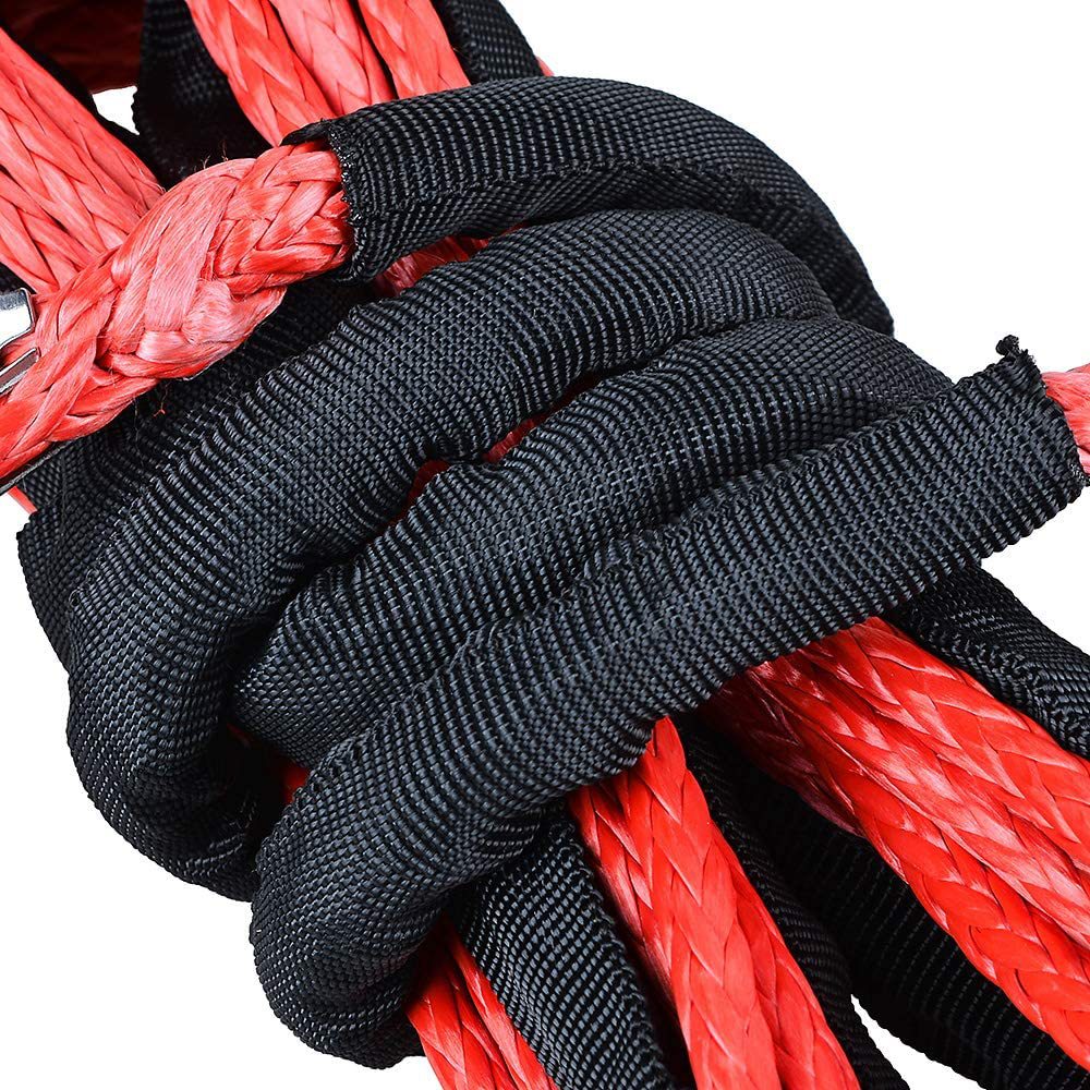 6mm Synthetic Fiber Rope Winch Rope 7700 Pounds 1/4 Polymer Trailer Rope Hook Uhmwpe Electric Winch Extension