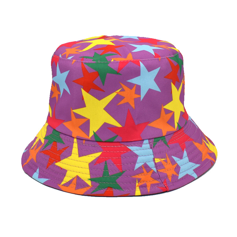 Unisex Basic Pentagram Printing Flat Eaves Bucket Hat display picture 2