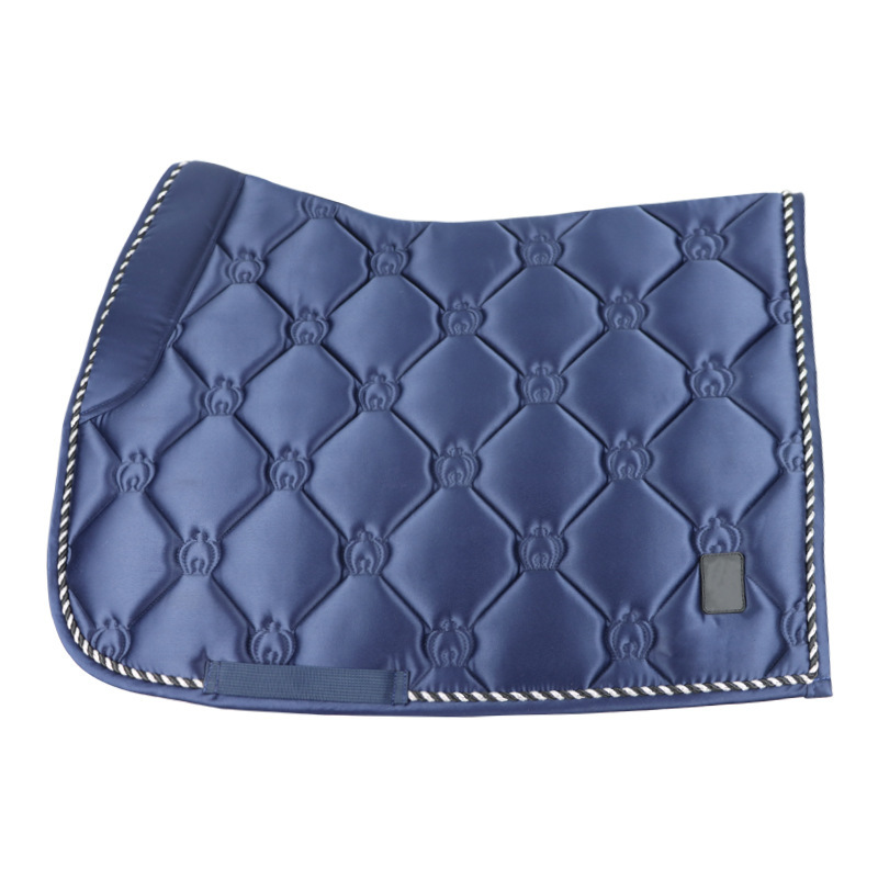 Cross-Border Aliexpress Wholesale Horse Supplies Satin Twill Pattern Crown Wear-Resistant Saddle Pad Professional Horse Supplies