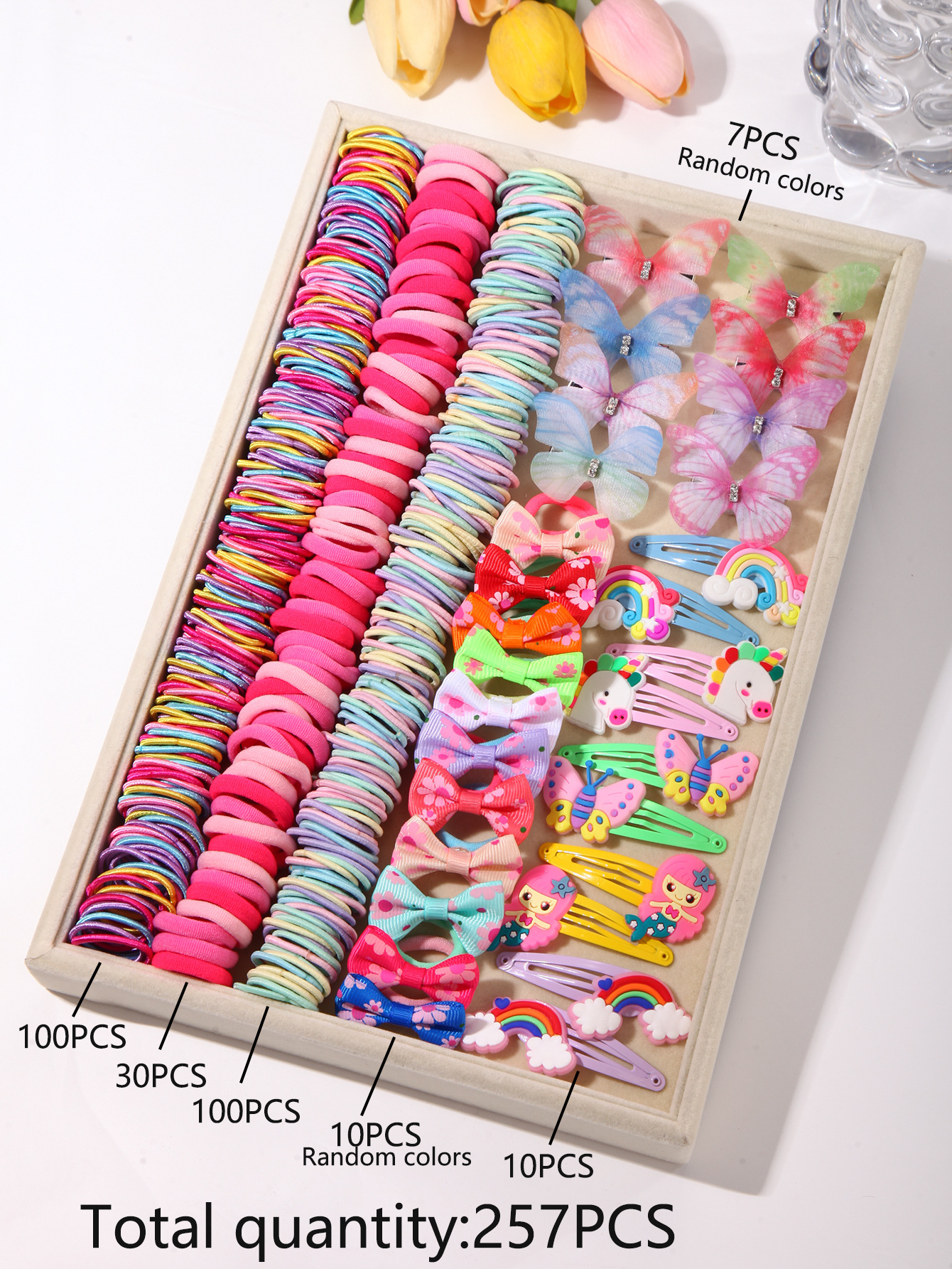 Tocado de los niños horquilla combinación traje caja de regalo banda de pelo del bebé chica clip lateral accesorios para el cabello chica princesa cuerda de pelo