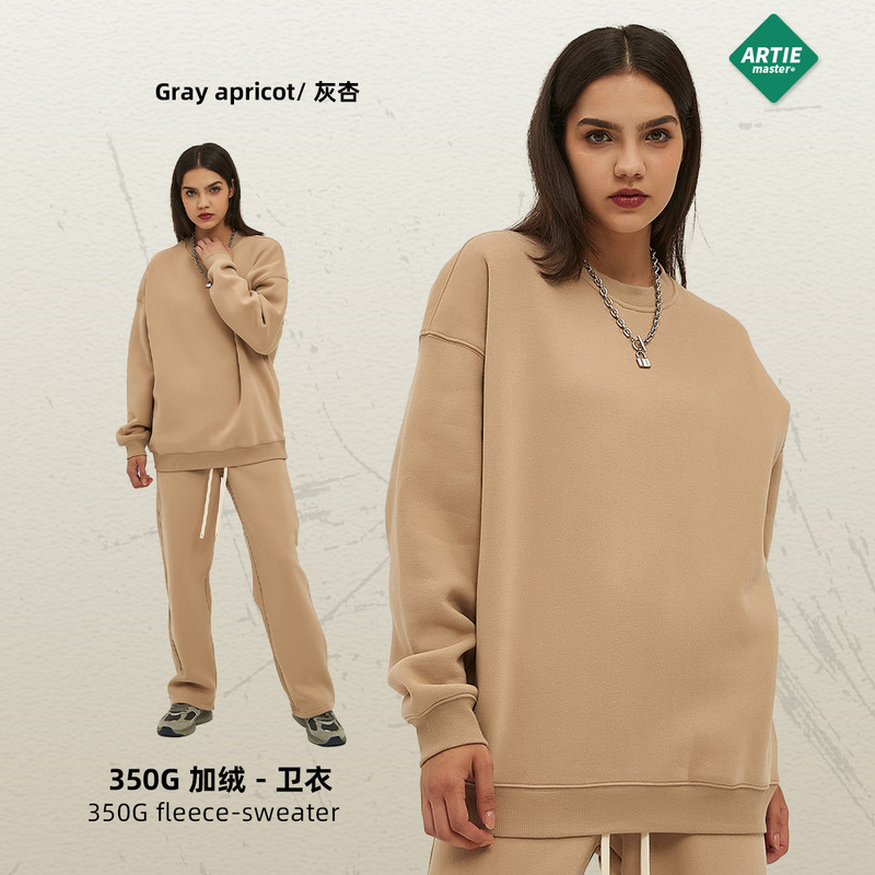 ARTIE 紳士服丨2025 秋冬新ファッションブランド 350 グラムドーパミンプラスベルベット肥厚ルーズラウンドネックメンズスウェットシャツ|undefined