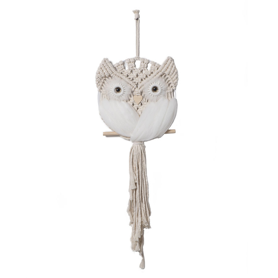 Colgante de búho tejido a mano cuerda de algodón bohemio alfombra de bordillo alojamiento residencial hotel porche colgante creativo