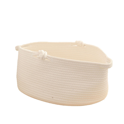 Snack organizing basket, woven cotton thread, debris storage basket, clothes dirty clothes basket, toys, snacks and cosmetics storage