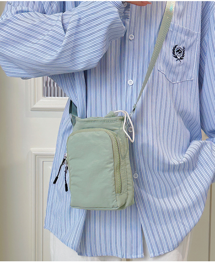 New solid-color student cycling casual women's bag, lightweight outdoor mobile phone bag and accessory bag undefined