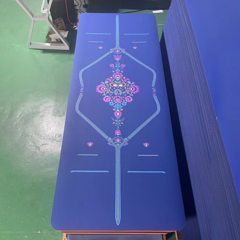 Natural Pu Rubber Yoga Mat for Beginners with Alignment Lines, Double-Sided Non-Slip, Thickened and Widened, Luxury Garden Mat Manufacturer
