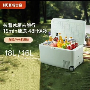Hck Husky Avtomobil Soyuducusu 16L Retro Kempinq Açıq Mini Soyuducu Mat Nanə Yaşıl