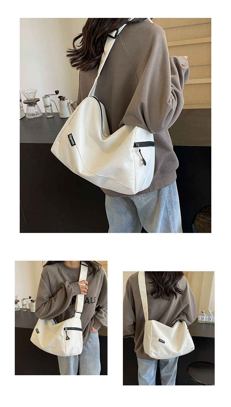 2025 summer new style simple and versatile university student solid color comfortable sports backpack shoulder bag men's lightweight crossbody bag women's