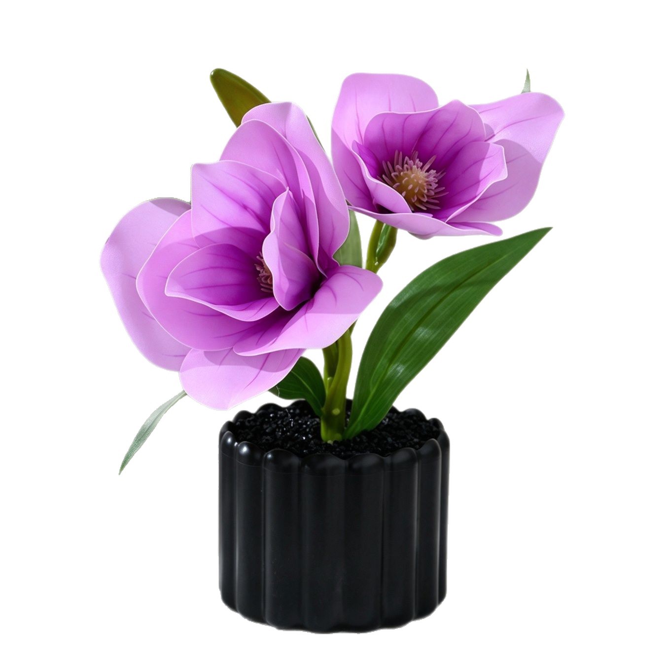 Dos tenedores y cinco flores se sienten pequeñas Phalaenopsis macetas simulación bonsái flores falsas decoración del hogar fotografía de flores artificiales flores de bodas