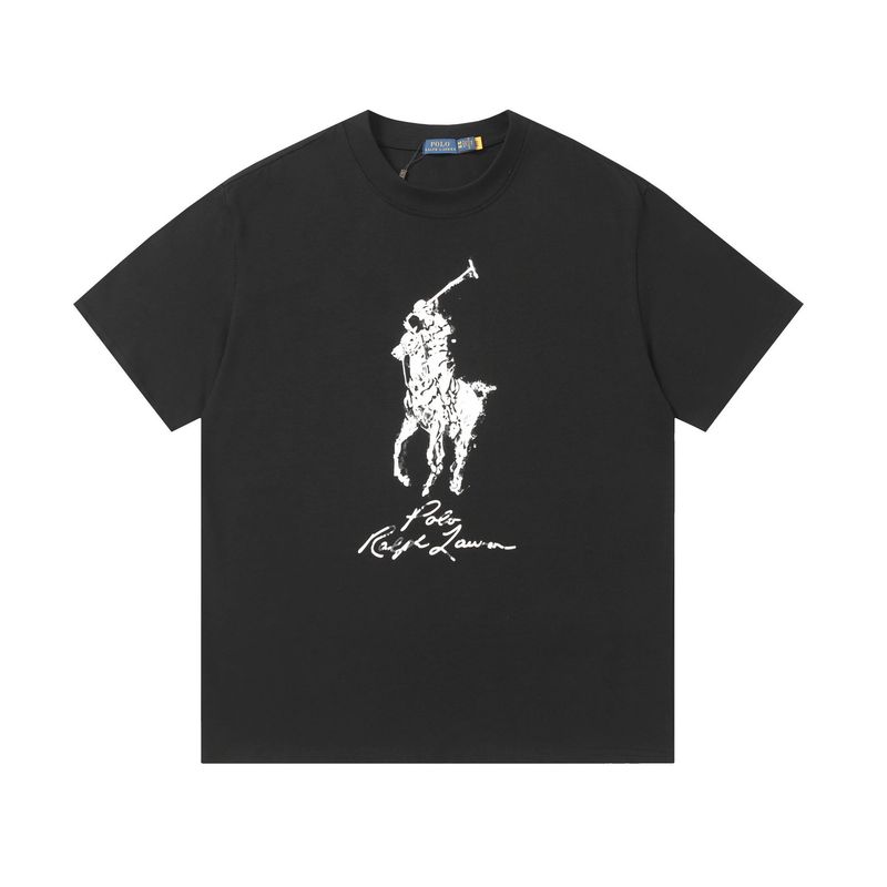 クロスボーダー ラルフローレン クラシック ベア プリント ラウンドネック 半袖 シンプル ファッション 万能 Tシャツ 男女兼用|undefined