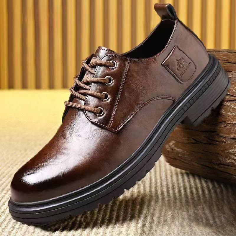 Casual Leather Shoes for Men, Autumn New Style, Retro Style, British Style, Slip-On Soft-Soled Work Driving Shoes, Business Leather Shoes for Men