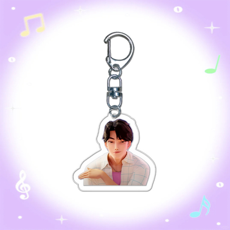 Personalizada película de dibujos animados acrílico transparente KPOP accesorios bolsas de chicas hermosos colgantes de regalo
