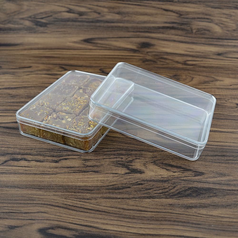 厂家批发200ml长方形透明盒ps塑料食品巧克力牛肉粒糖果包装盒