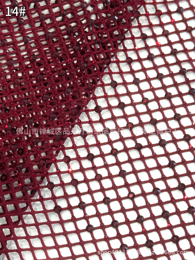 Fabricantes al por mayor tamaño de malla elástica imitación de malla de diamante australiano tela de perforación caliente vestido accesorios de prendas de vestir piezas de corte image 20