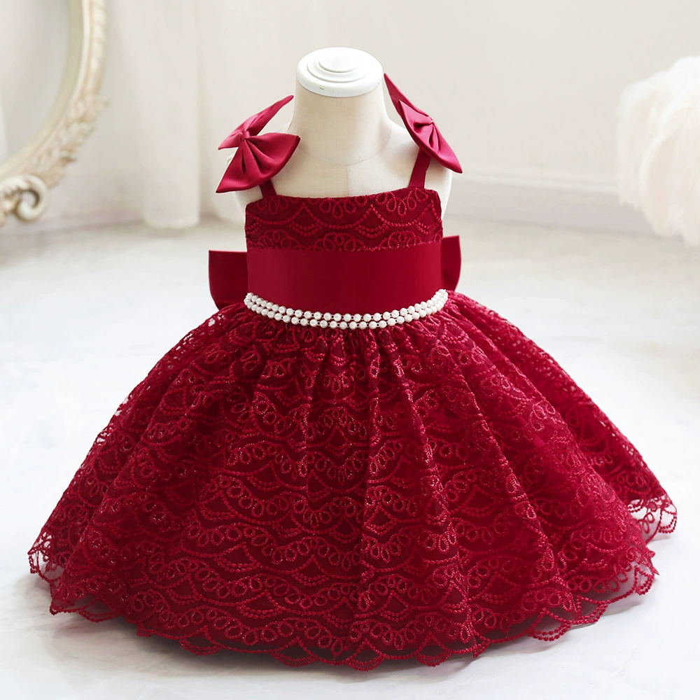 Children's small princess costume with bow, wedding dress, European style, lifting effect, Birthday gift