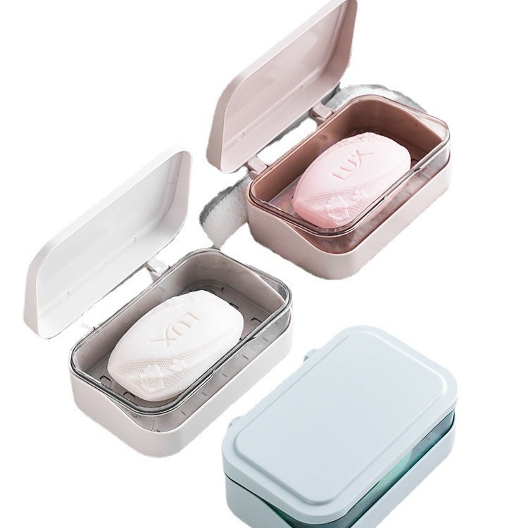 Caja de jabón titular de la luz del hogar de lujo de doble capa de drenaje con agujeros creativo inodoro baño caja de almacenamiento de jabón de viaje