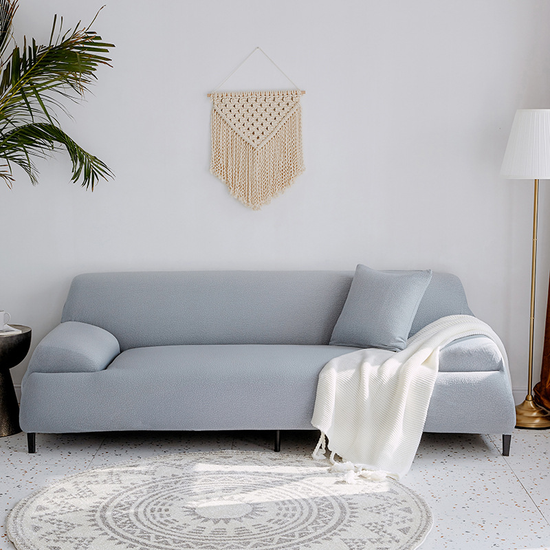 Seersucker Waterproof Sofa Cover, Four-Season Anti-Slip and Dust-Proof All-Inclusive Pure Color Sofa Cover Combination Sofa Cover