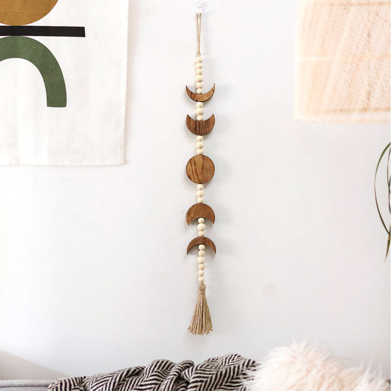 Amazon Explosions New Nordic Style Eclipse Small Pendant Hand-woven Tapestries Tassel Vintage Home Decorative Wall Hanging