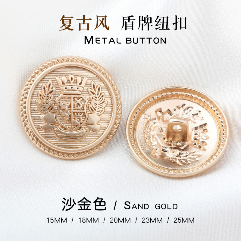 Botón de corona de metal JK chaqueta chaqueta chaqueta uniformes escolares chaqueta botón de mano chaqueta de lana