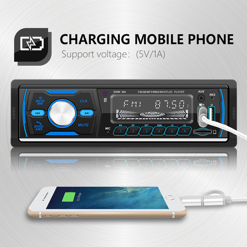 12V Car Dab Antenna Radio Mp3 Player Short Wireless Digital Broadcast Rds Bluetooth Hands-Free Card Insertion