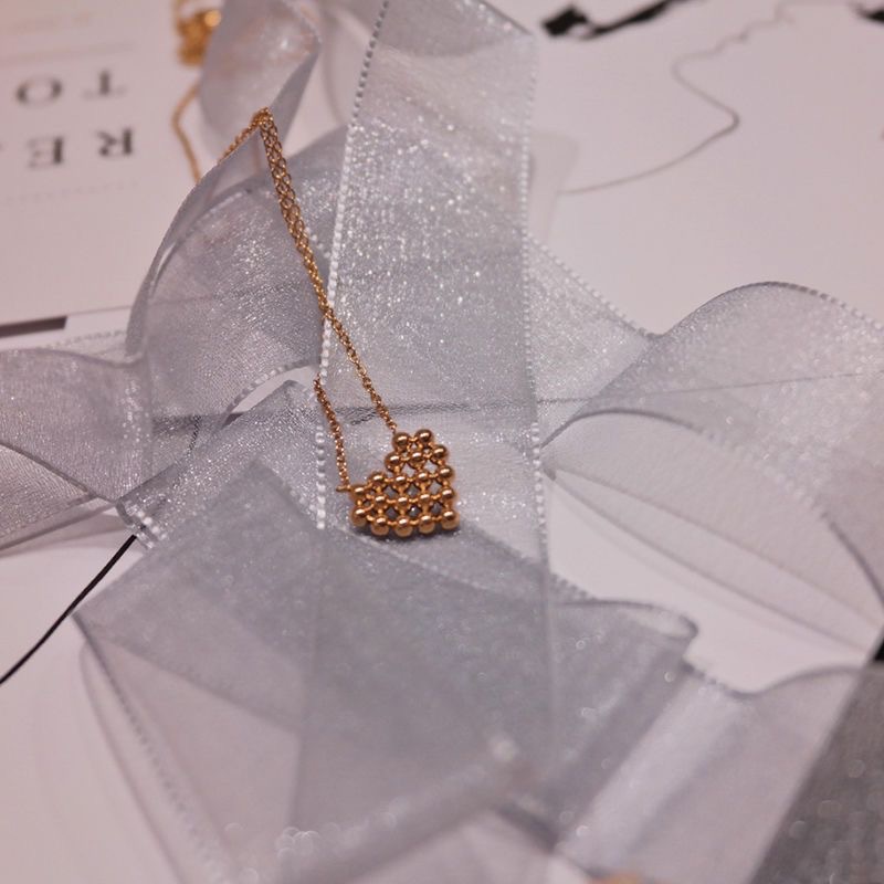 Fashion Simple Style Geometric Heart Shape Titanium Steel Plating Pendant Necklace_colorza_5