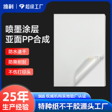 A3A4喷墨涂层哑光合成pp不干胶标签贴纸定制激光亚面不干胶打印纸