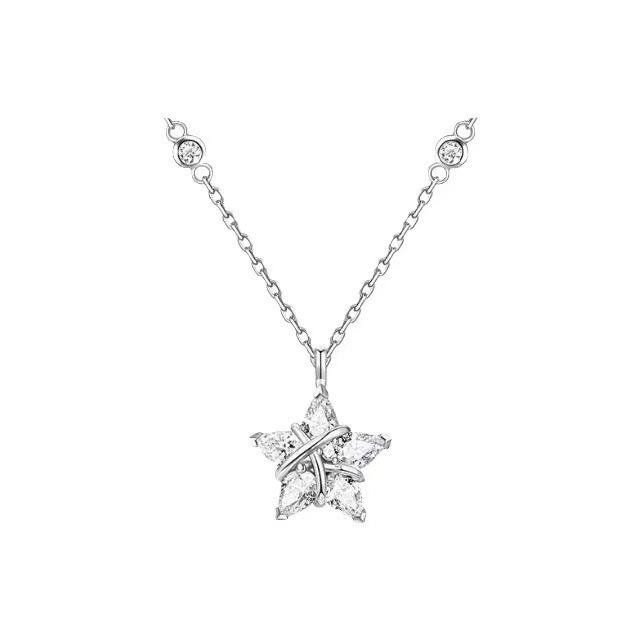 White copper belt LOGO weaver star necklace female 2024 new niche design sense Tanabata star clavicle chain design