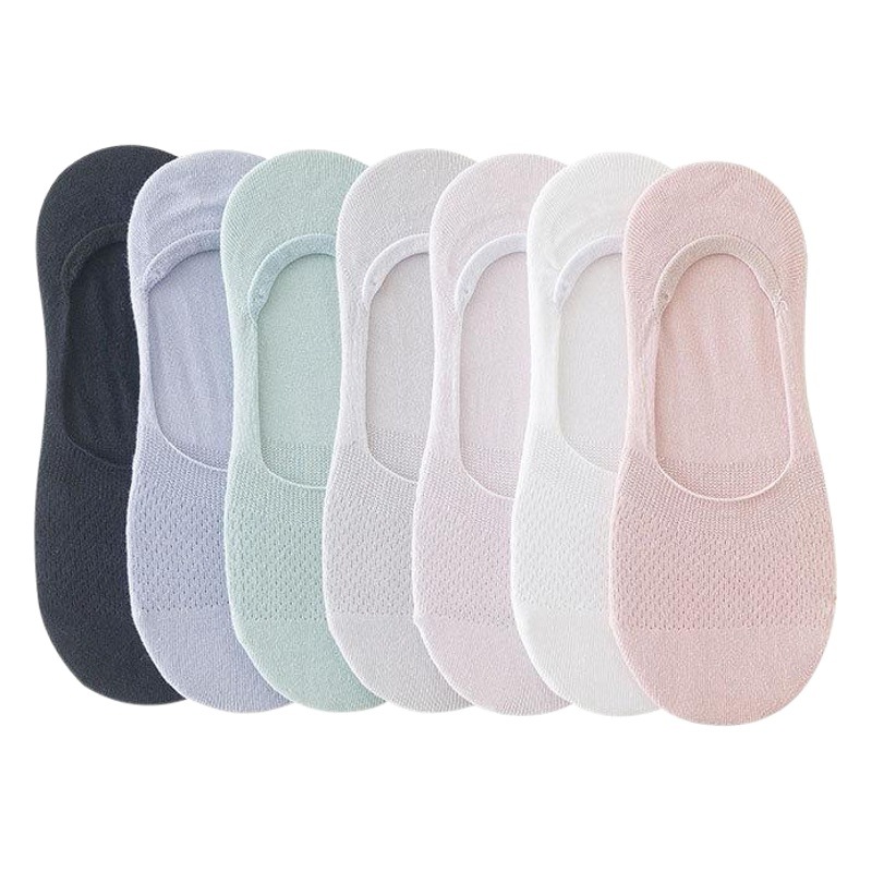 Calcetines de algodón de primavera y verano para mujer calcetines de tobillo de estilo japonés de corte bajo calcetines de algodón para mujer silicona invisible 200 agujas finas ins calcetines de moda