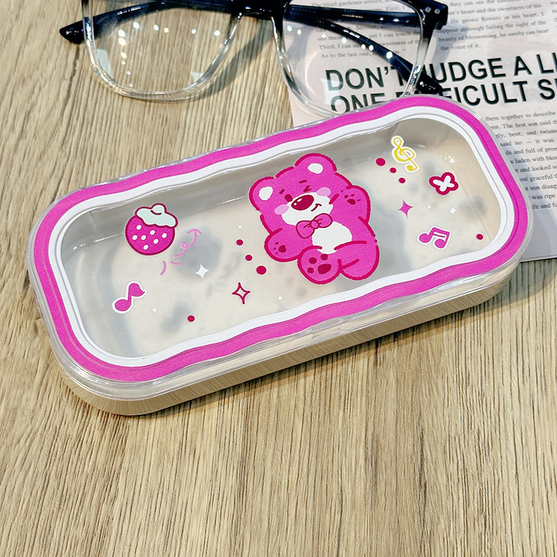 Estuche para gafas moderno con un toque de alta gama, diseño ondulado y bonito, estuche transparente portátil para gafas, estuche para gafas de miopía, estuche para gafas infantiles.