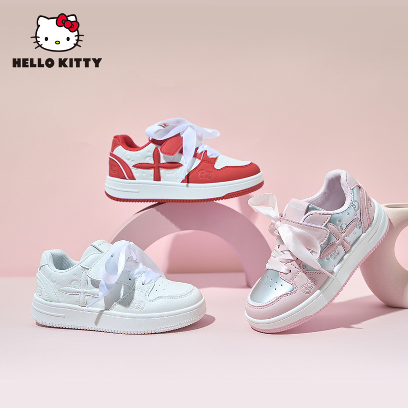 HelloKitty女童运动鞋2025新款春秋拼色百搭儿童软底轻便休闲板鞋|undefined