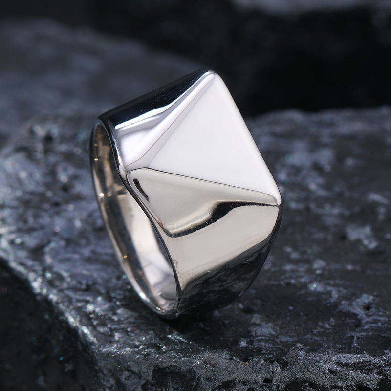 men's glossy ring stainless steel