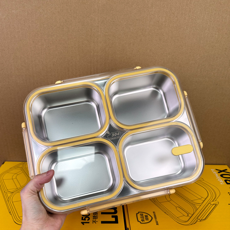 304食品级不锈钢饭盒分格带盖2025新款微波炉加热上班族便当餐盒|undefined