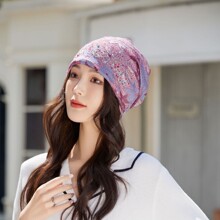 女士薄款春夏季包头帽水钻套头帽蕾丝花朵堆堆帽中老年遮白发帽子