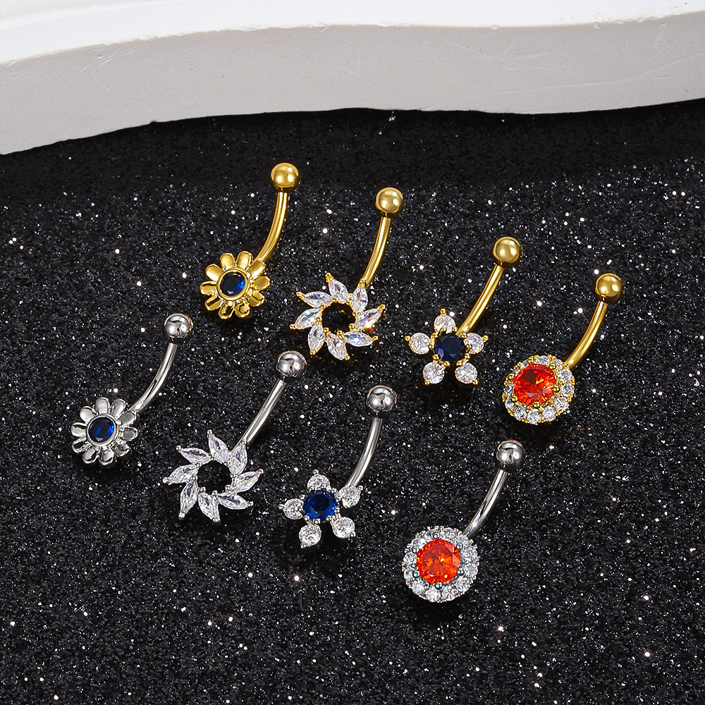 Bow Knot Pattern Women's Gender Sexy Bow Knot Copper Zircon Belly Ring In Bulk