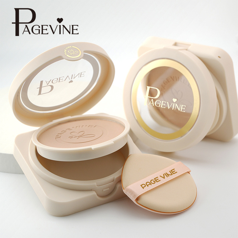 PAGE VINE transfronterizo polvo de maquillaje seco y húmedo, impermeable y antitranspiración, no se pega, no se quita, maquillaje, comercio exterior