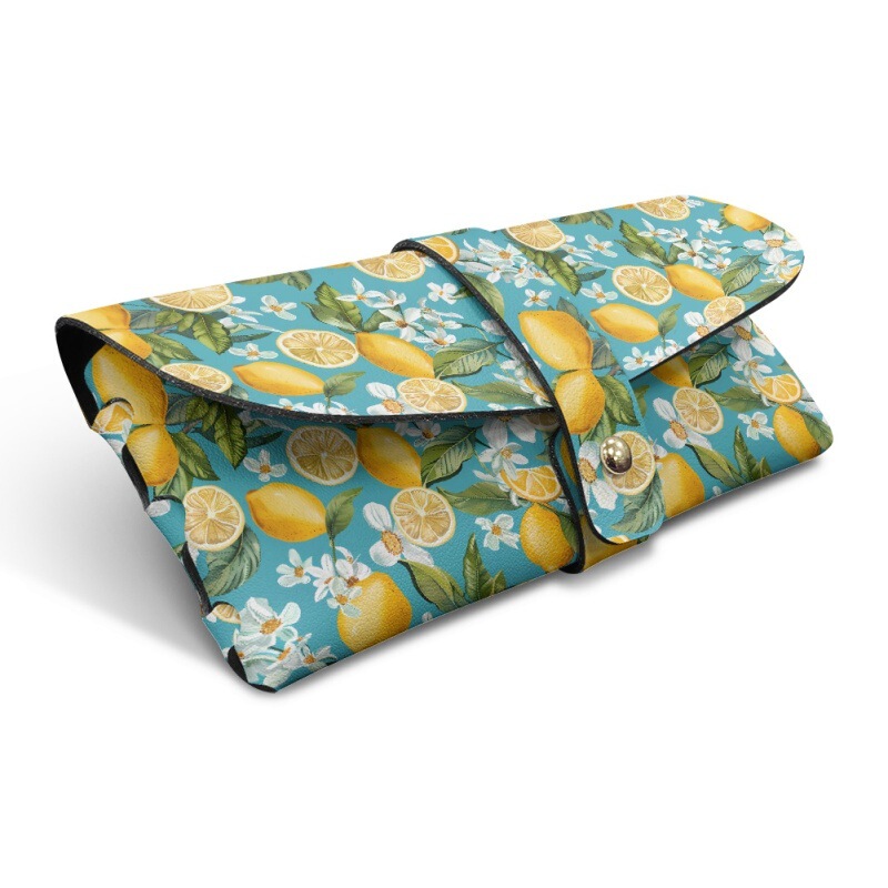 Amazon Lemon Pu Leather Glasses Case Glasses Pouch Sunglasses Storage Box Cross-Border Wholesale Protective Cover with a Sense of Design