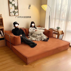 レトロなファブリックソファベッド、小さなリビングルーム、ベッドルーム、家庭用折りたたみ式、取り外し可能で洗える2人または3人用のデュアルユースモジュールソファ