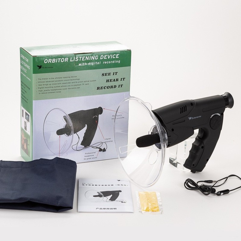 新款8倍观鸟仪户外声音收集单筒望远镜可插内存卡听鸟器录音