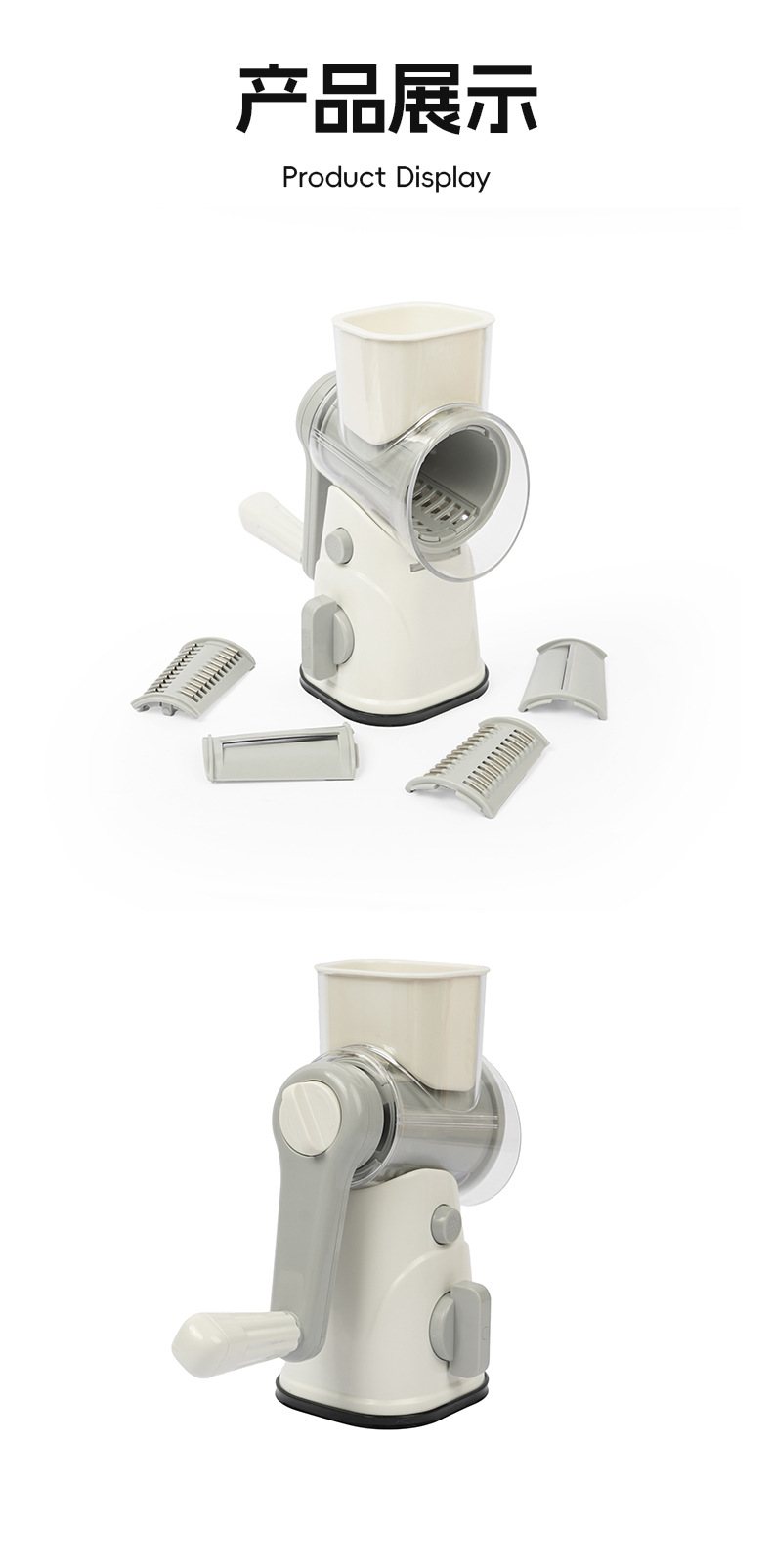 Cross-border multifunctional vegetable cutter drum slicer hand-crank vegetable cutter potato shredder grater julienne cutter wholesale