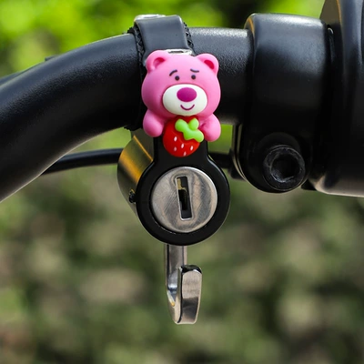 Electric Vehicle Helmet Lock Anti-Theft Fixed Hook Motorcycle Helmet Special Anti-Theft Lock Electric Bike Anti-Theft Device for Women (Helmet lock) - strawberry-bear-1