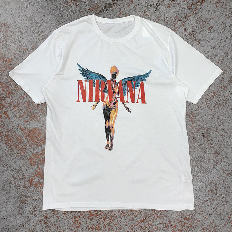 New Nirvana Rock Nirvana In Utero Loose oversize Men's Direct Injection Short Sleeve T-Shirt