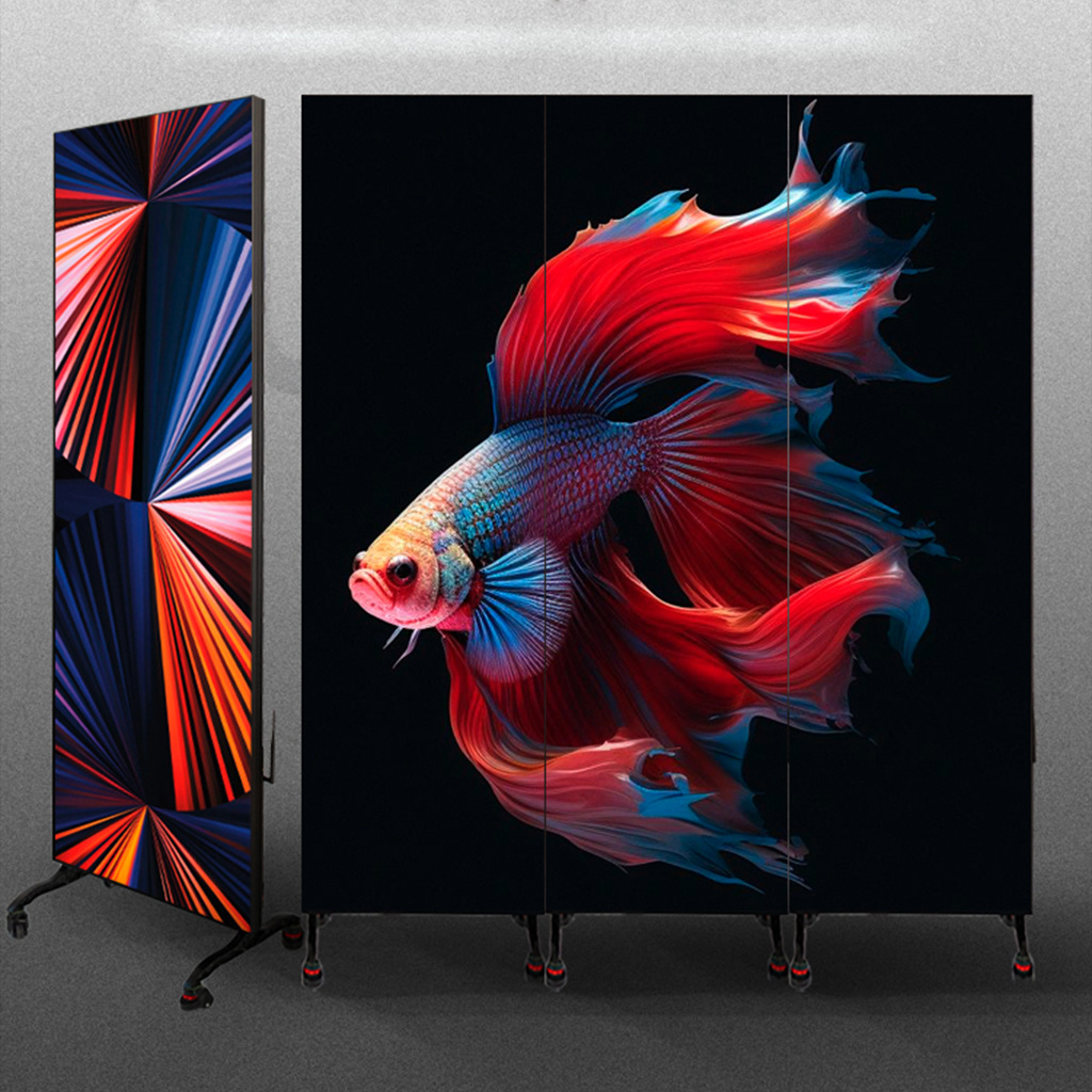 Máquina de Publicidad LED Vertical Móvil para Interiores P2, Pantalla LED a Todo Color, Pantalla LED para Póster, Móvil Inteligente