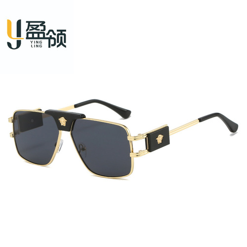 New metal driving sunglasses cross-border fashion sense foreign trade glasses anti-glare European and American style retro sunglasses