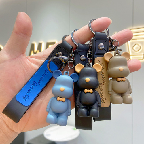 Cute Nordic bear key chain cartoon doll car key pendant creative couple jewelry silicone key chain