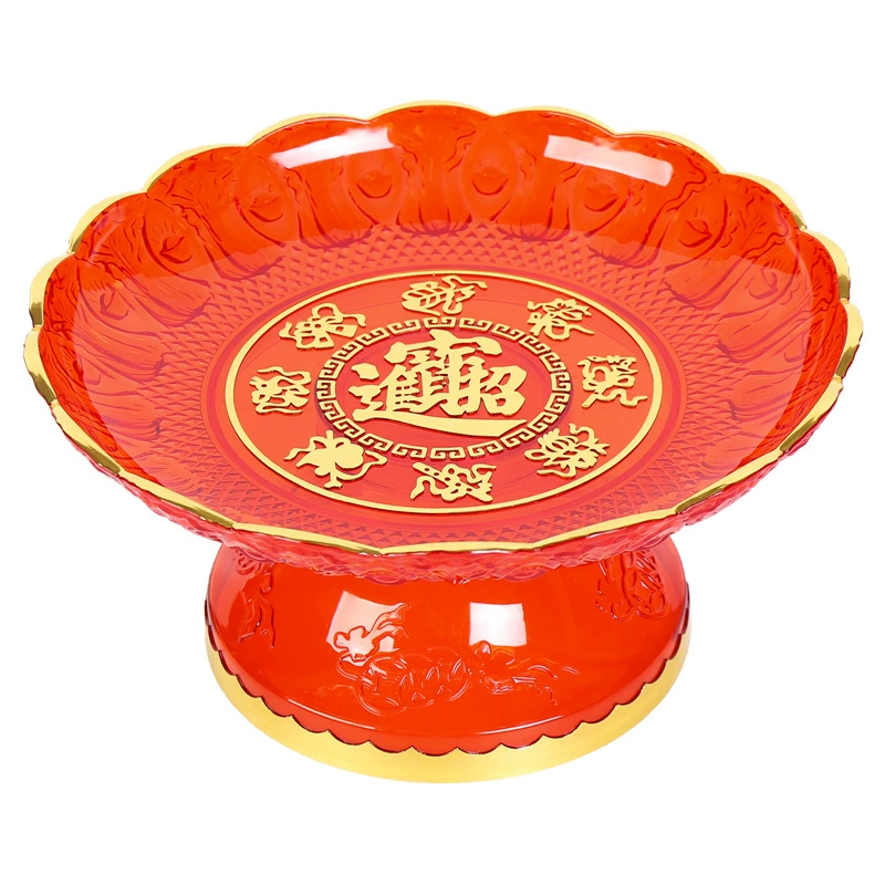Специальная подставка для offerings Buddha, фруктовая тарелка перед Буддой, пластмассовая красная поднос, плоское дно — поднос для храма Будды
