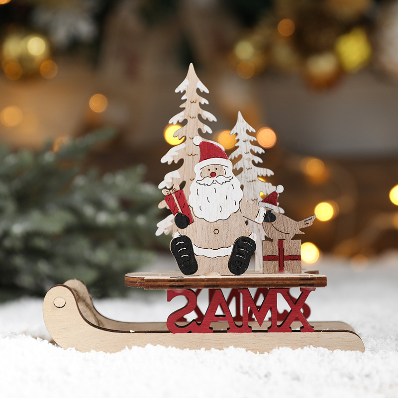 Transfronteriza nueva Navidad de madera creativa pequeños adornos colgantes adornos de Navidad decoraciones regalos