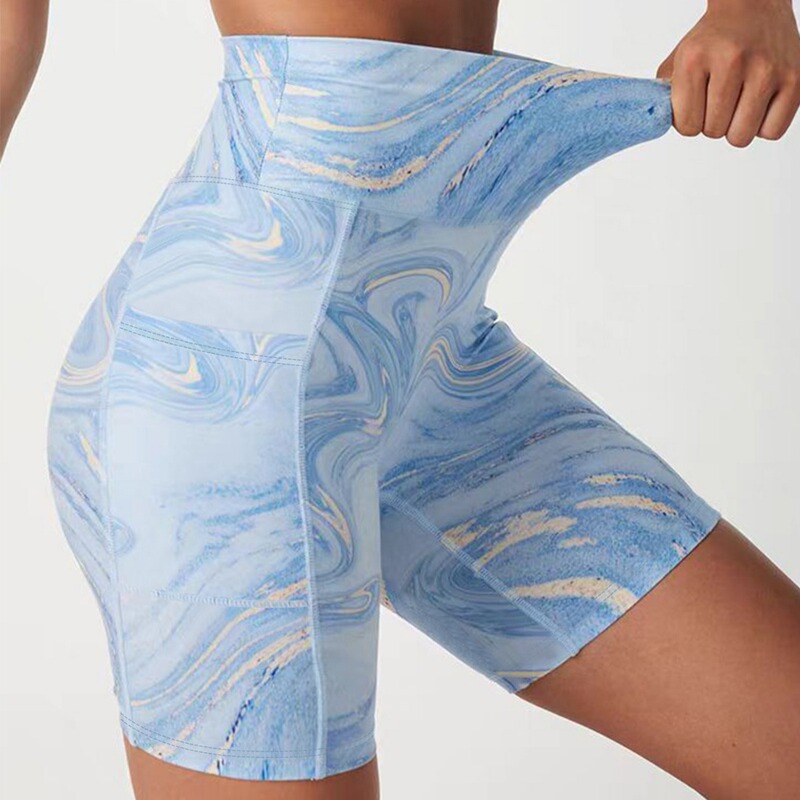 Cross-border Europe and the United States New High Waist Hip Yoga Printed Shorts Fitness Riding Pants Running Tight Slim Yoga Women