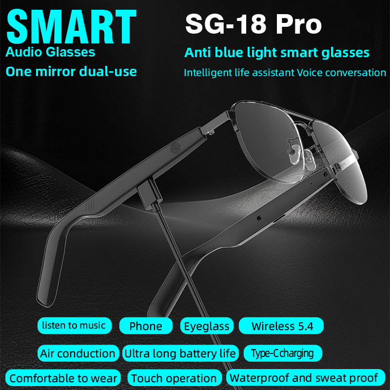 2025 ホットスタイル Bluetooth メガネ SG-15Pro 音楽を聴くと電話をかけるスマート音声アシスタントサングラス|undefined