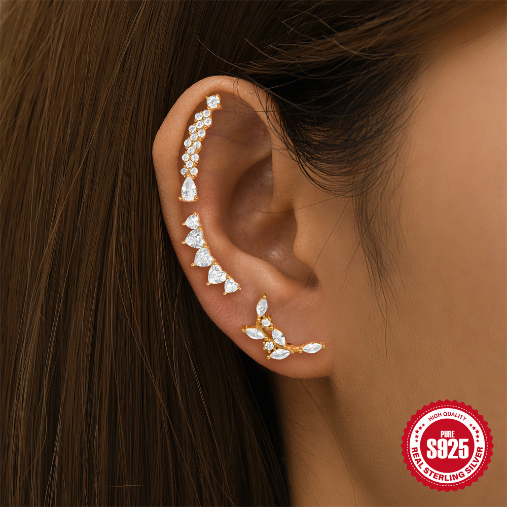 1g Weight 925 Sterling Silver Ear Needle Material 18K Gold Plated Plating Material Drop Earrings, Ear Studs Classification 1 Piece Quantity Holiday, Party Occasion 925 Sterling Silver Material Geometric Pattern All Seasons Season Unisex Gender Simple Style, Classic Style Style 1 Piece 18K Gold Plated 925 Sterling Silver 925 Sterling Silver Earrings Geometric Drop Earrings Ear Studs 18