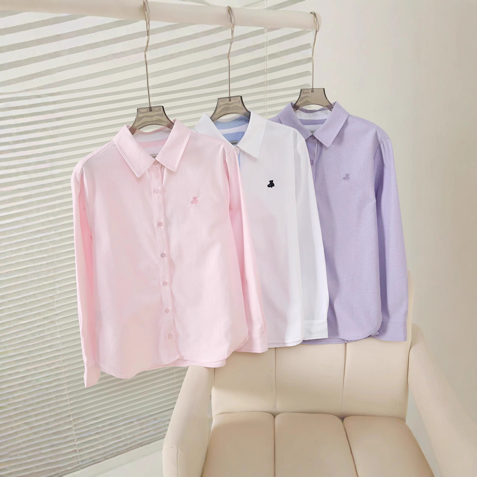 Zhao Lusi's Same Style 2025 Autum New Women's Preppy Style Simple Lapel Long-Sleeved Shirt Ttyw254902E