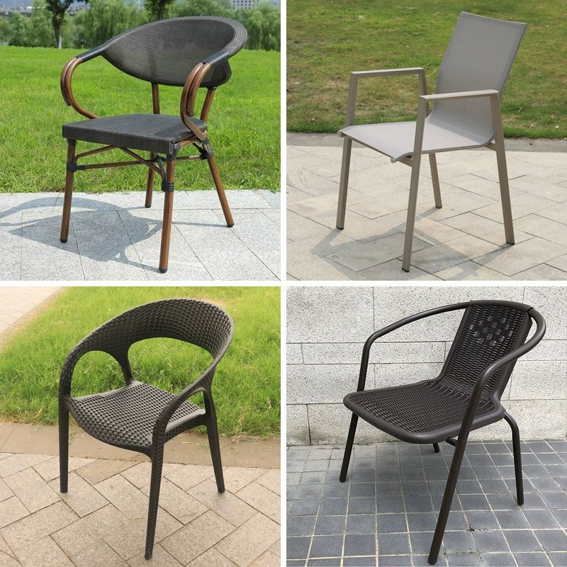 Outdoor Chairs, Courtyard Leisure Stools, Iron Milk Tea Shop Stall Chairs, Outdoor Tables and Chairs, Backrest Chairs, Rattan Chairs, Single Table and Chairs